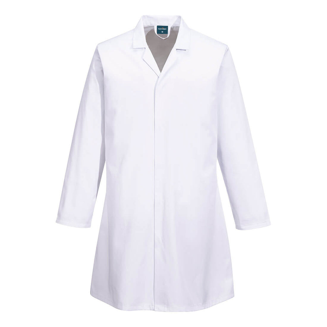 Food Industry Coat, No Pocket - Alb