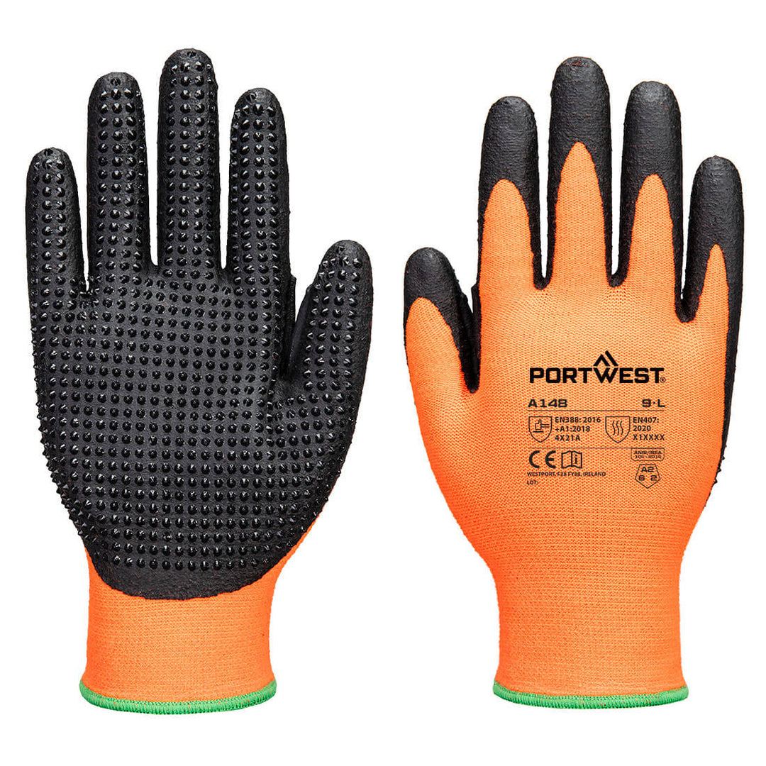 Grip 13 High-Dotted Glove - Portocaliu/Negru