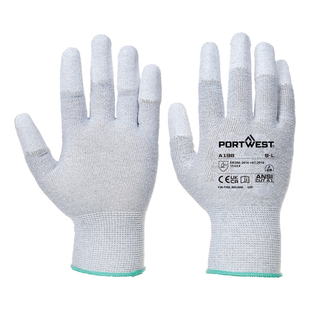 Manusi Antistatice cu PU Fingertip - Gri