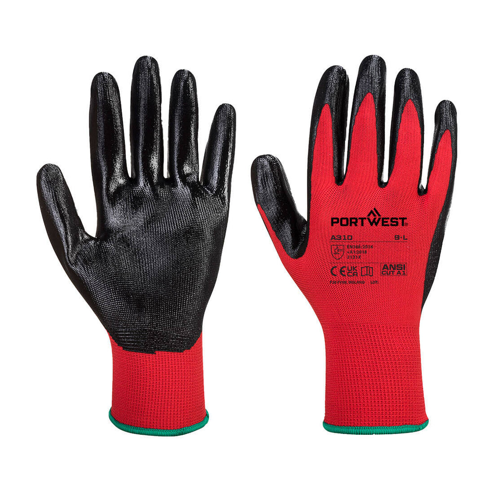Manusa Flexo Grip Nitrile - Rosu/Negru