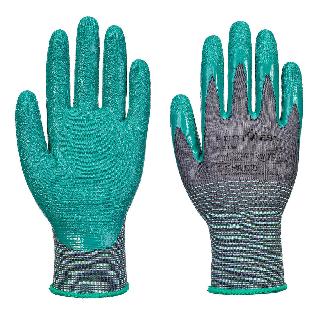 Mănușă din spumă de nitril Grip 15 (Pk12) - Gri/Verde