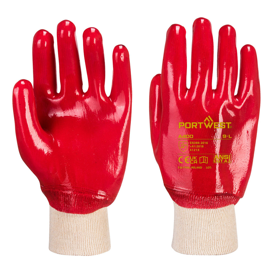 Manusi PVC Knitwrist - Rosu