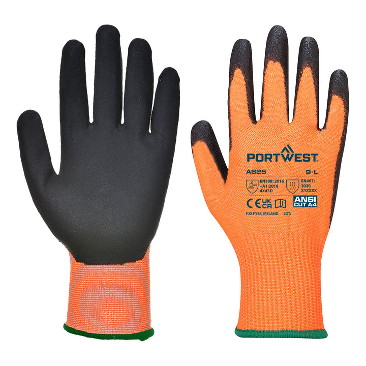 Manusa PU Vis-Tex Cut Resistant - Portocaliu/Negru