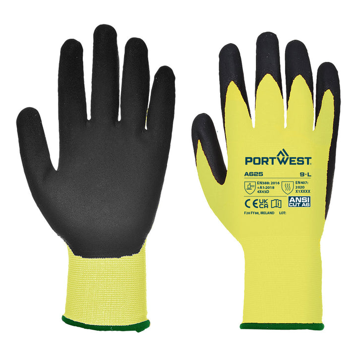 Manusa PU Vis-Tex Cut Resistant - Galben/Negru