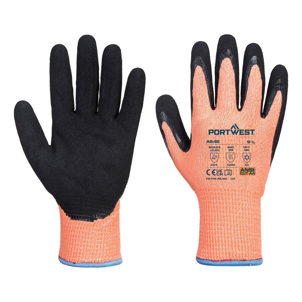 Vis-Tex Cut D13 Nitrile Glove - Portocaliu/Negru