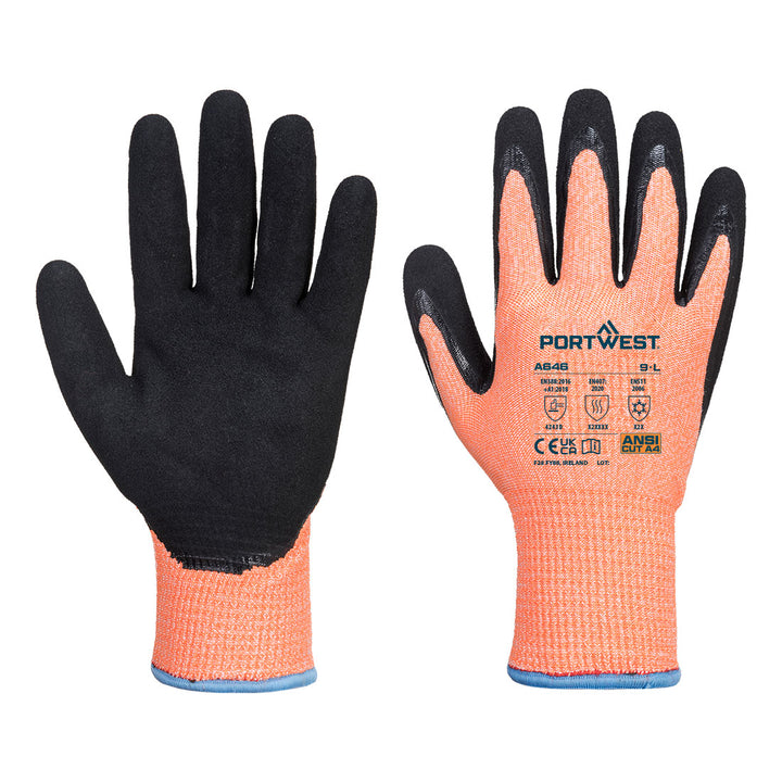Vis-Tex Cut D13 Nitrile Glove - Portocaliu/Negru