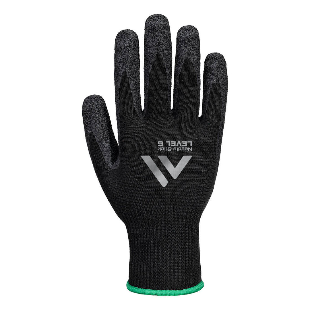 Needle Stick F10 Latex Crinkle Glove - Negru