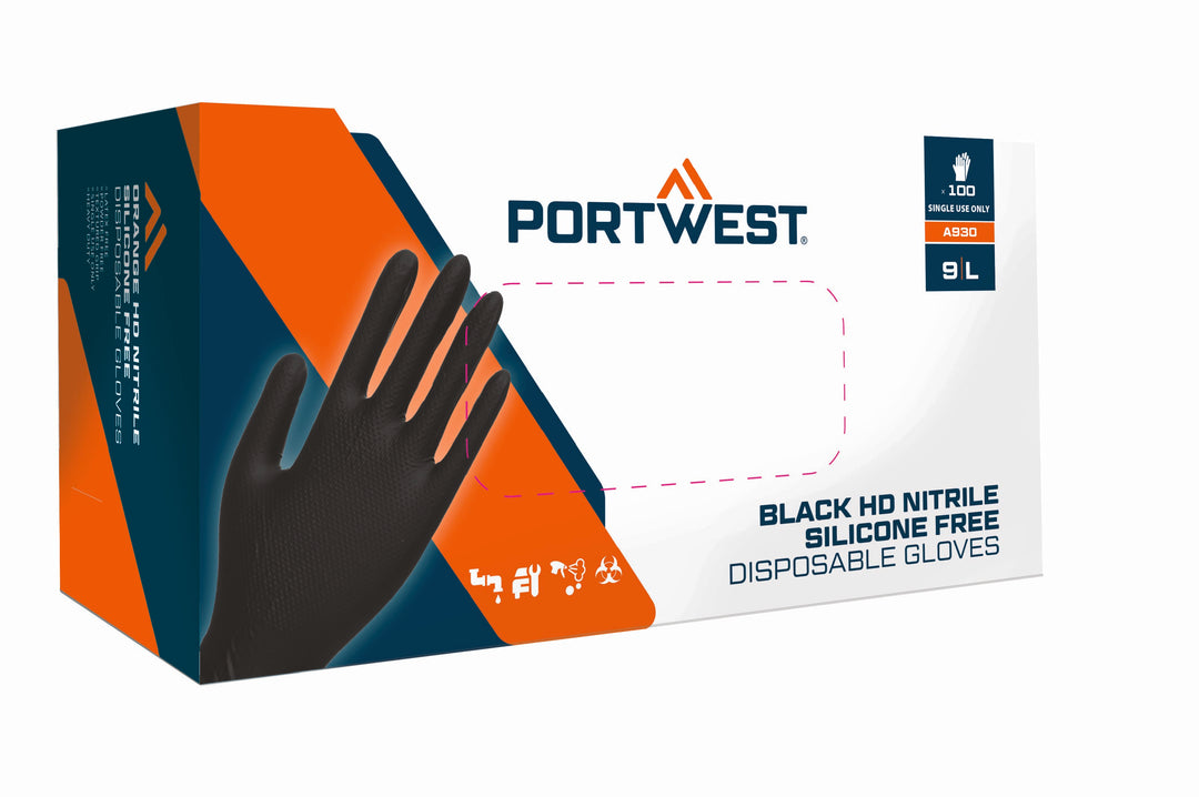 Mănușă de unică folosință Orange HD (Pk100) - Negru