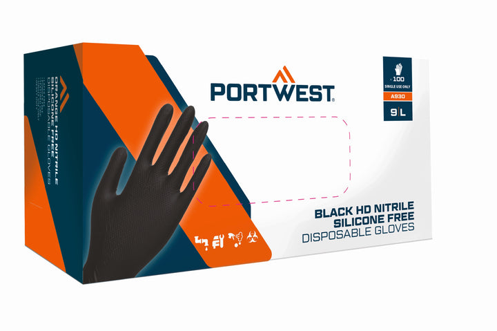 Mănușă de unică folosință Orange HD (Pk100) - Negru