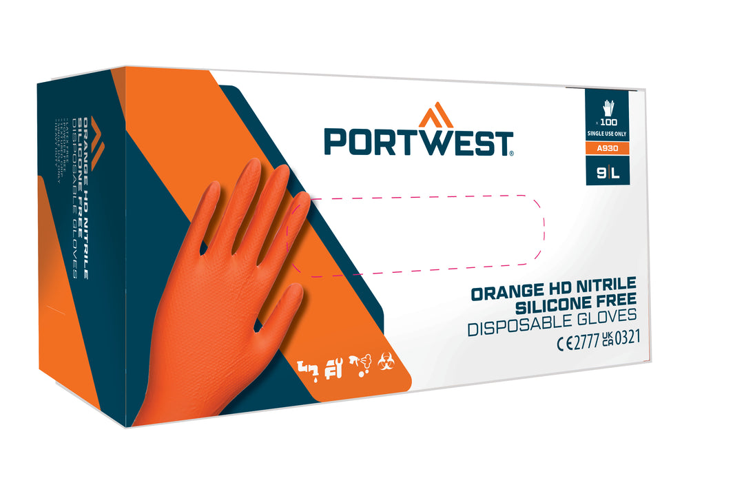 Mănușă de unică folosință Orange HD (Pk100) - Portocaliu