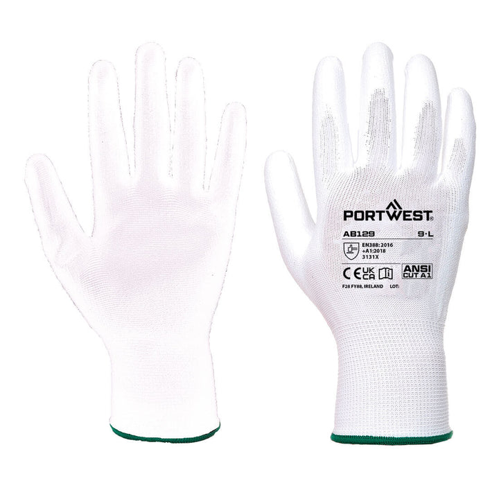 Manusi PU Palm ( 288 Perechi) - Alb