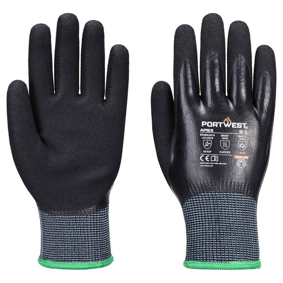 Cut F15 Nitrile Cold Glove - Negru