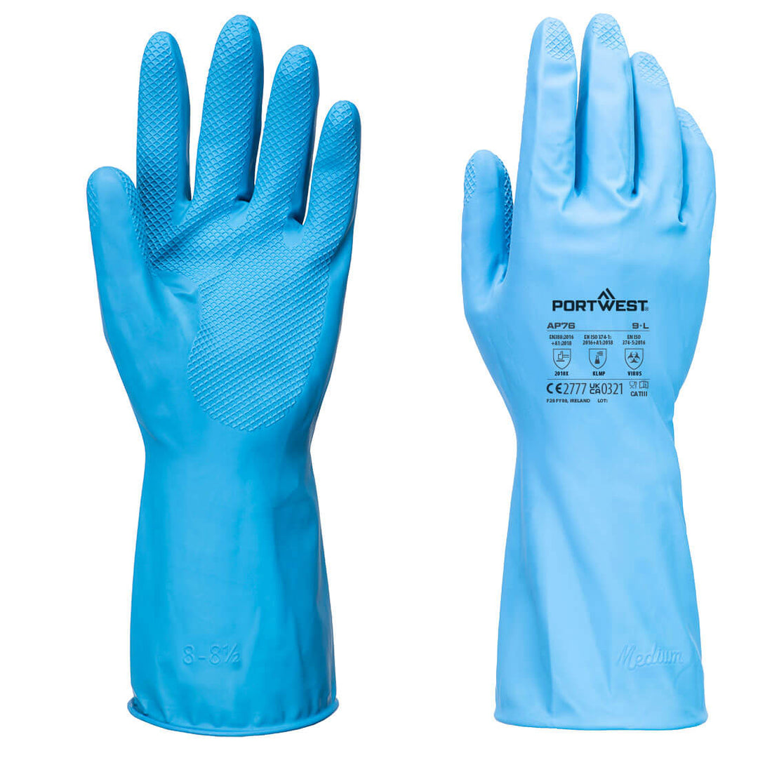 FD Chemical B Latex Light Gauntlet (Pk12) - Albastru