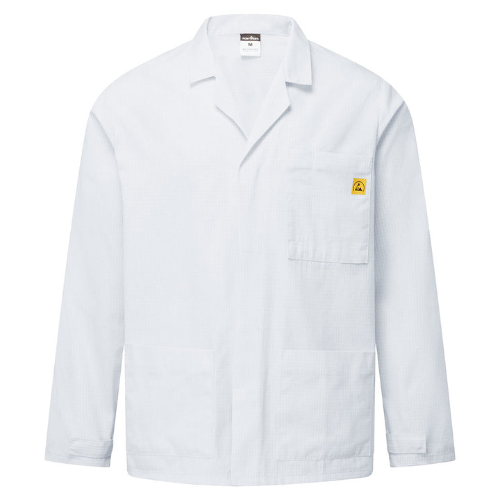 Jachetă de laborator anti-statică ESD - Alb