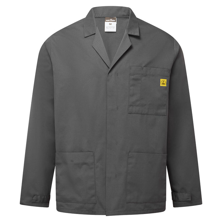 Jachetă de laborator anti-statică ESD - Gri Zoom