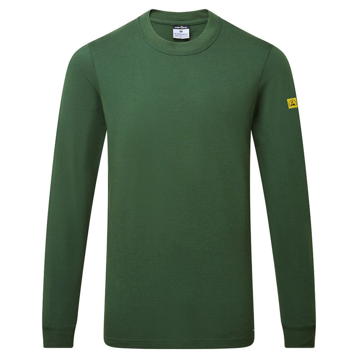 Tricou Anti-static ESD cu mânecă lungă - Verde padure