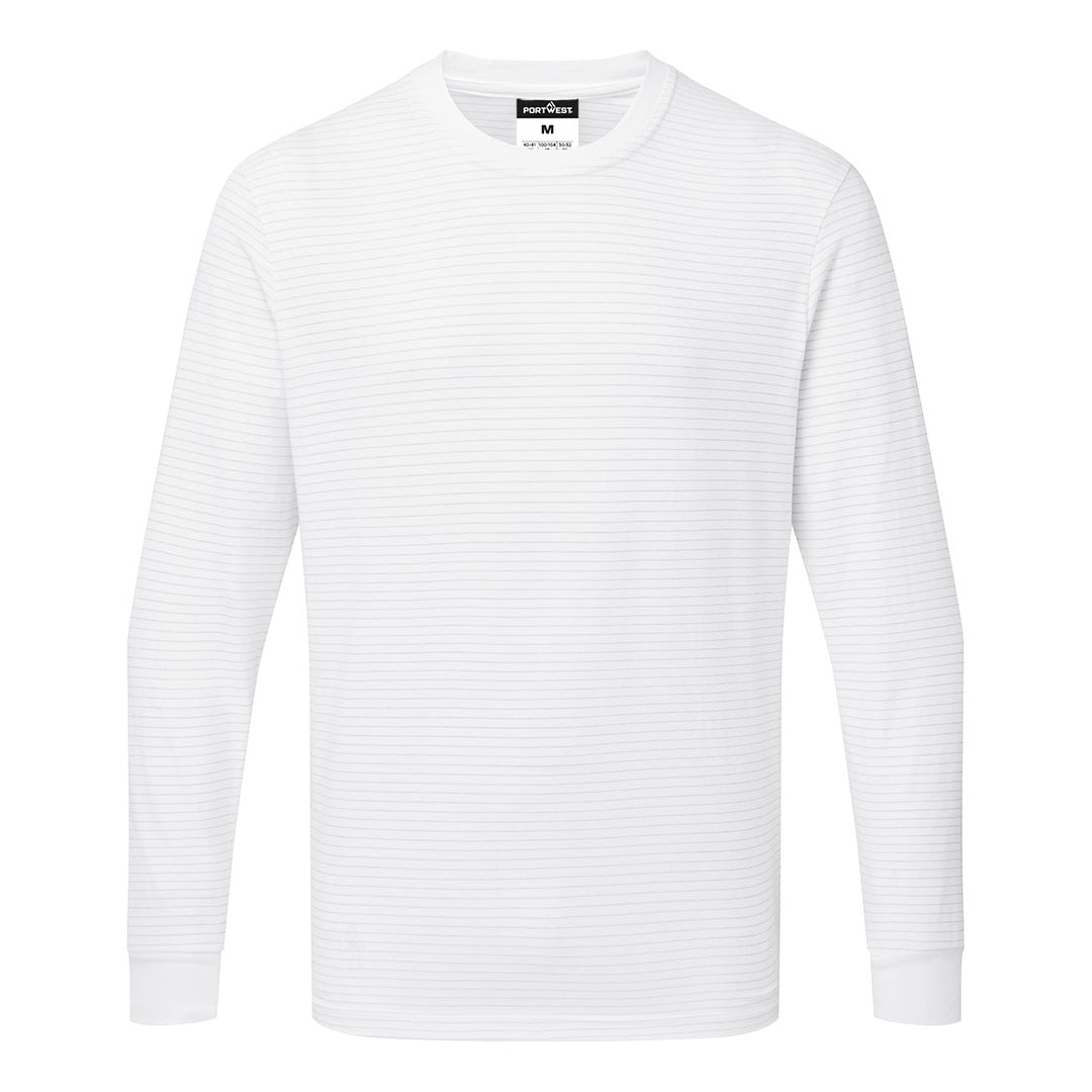 Tricou Anti-static ESD cu mânecă lungă - Alb