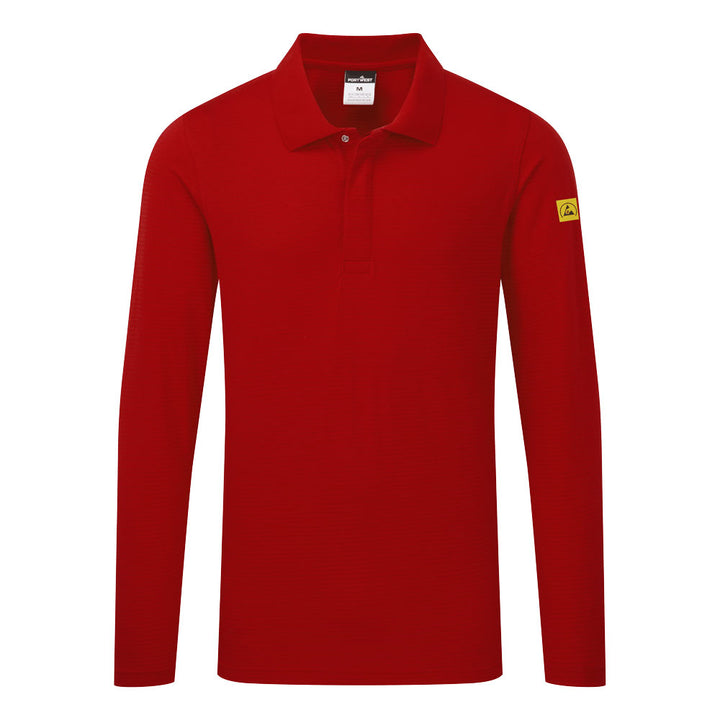 Polo antistatic ESD L/S - Deep Red