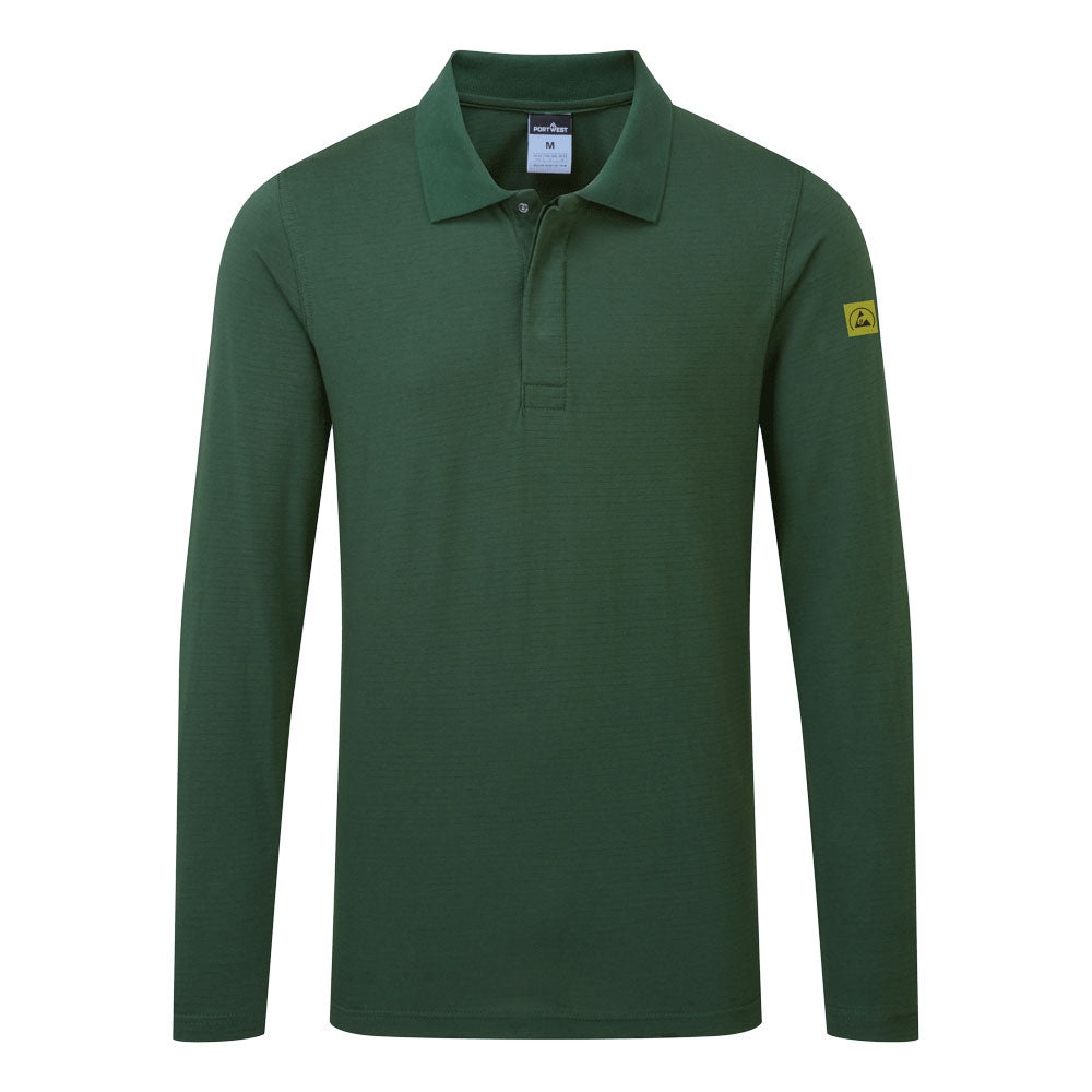 Polo antistatic ESD L/S - Verde padure