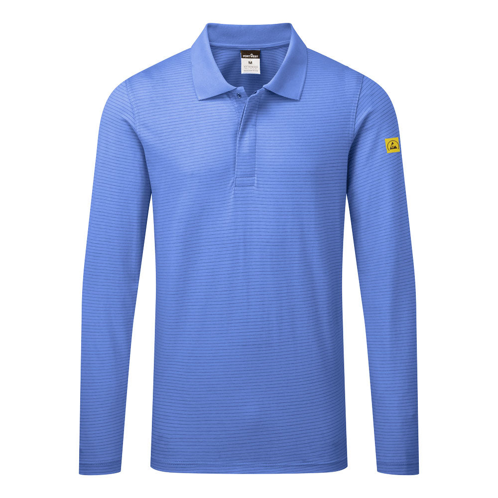 Polo antistatic ESD L/S - Hamilton Blue