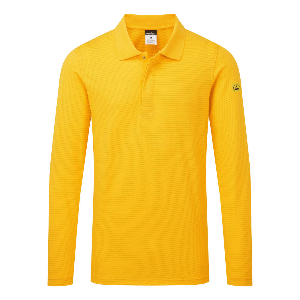 Polo antistatic ESD L/S - Galben închis