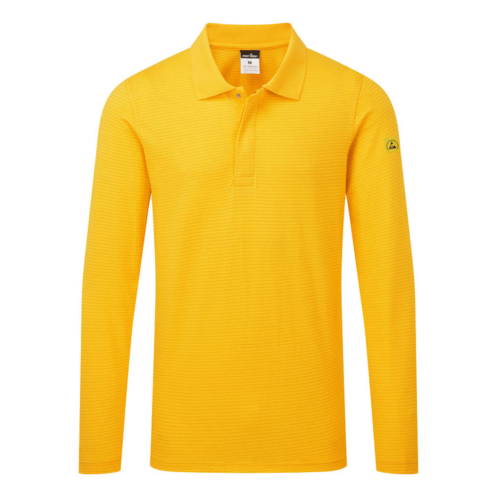 Polo antistatic ESD L/S - Galben închis