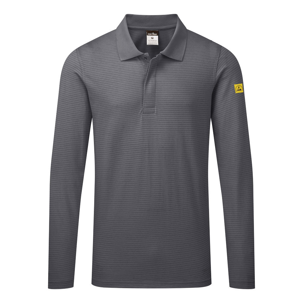 Polo antistatic ESD L/S - Gri Zoom