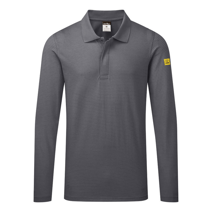 Polo antistatic ESD L/S - Gri Zoom