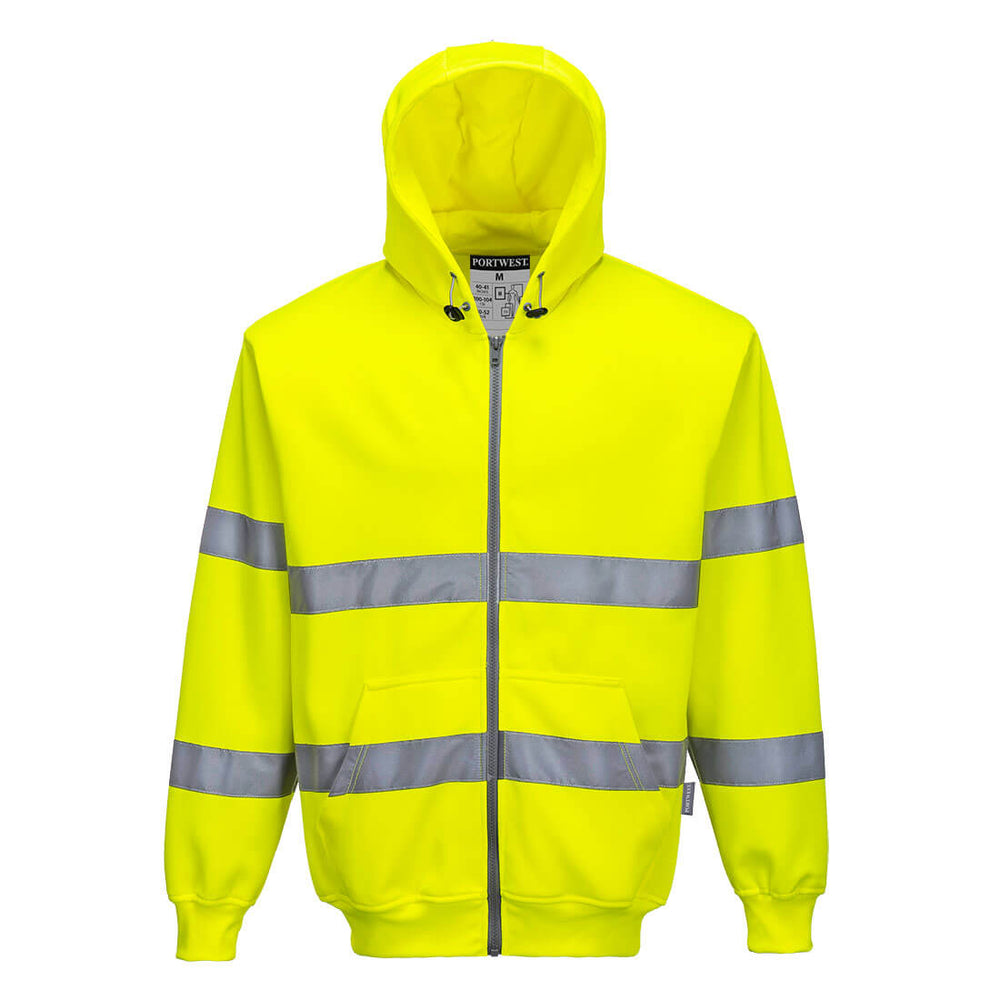 Hanorac Hi-Vis cu Fermoar Frontal - Galben