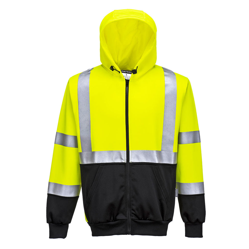Hanorac Hi-Vis Bicolor cu Fermoar - Galben/Negru