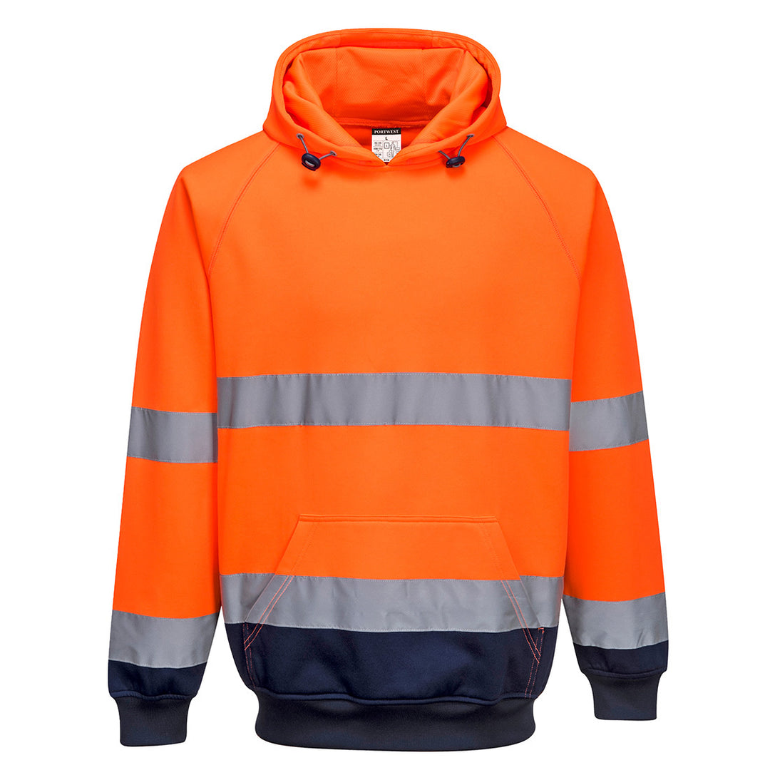 Pulover Doua Tonuri cu Gluga - Portocaliu/Navy