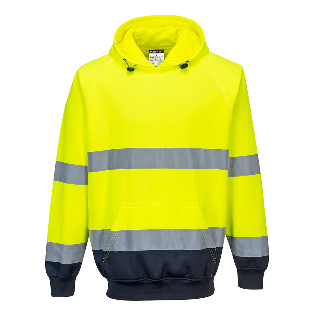 Pulover Doua Tonuri cu Gluga - Galben/Navy