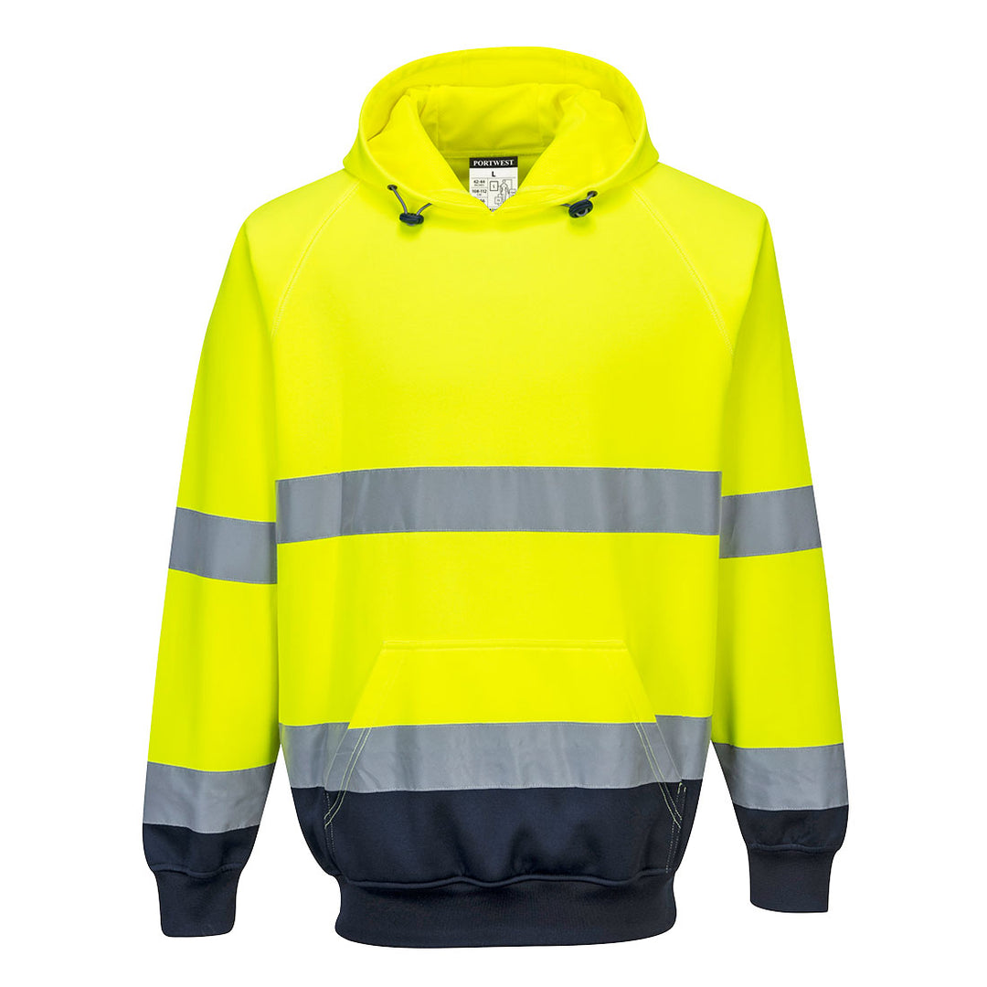 Pulover Doua Tonuri cu Gluga - Galben/Navy