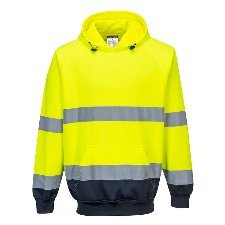 Pulover Doua Tonuri cu Gluga - Galben/Navy