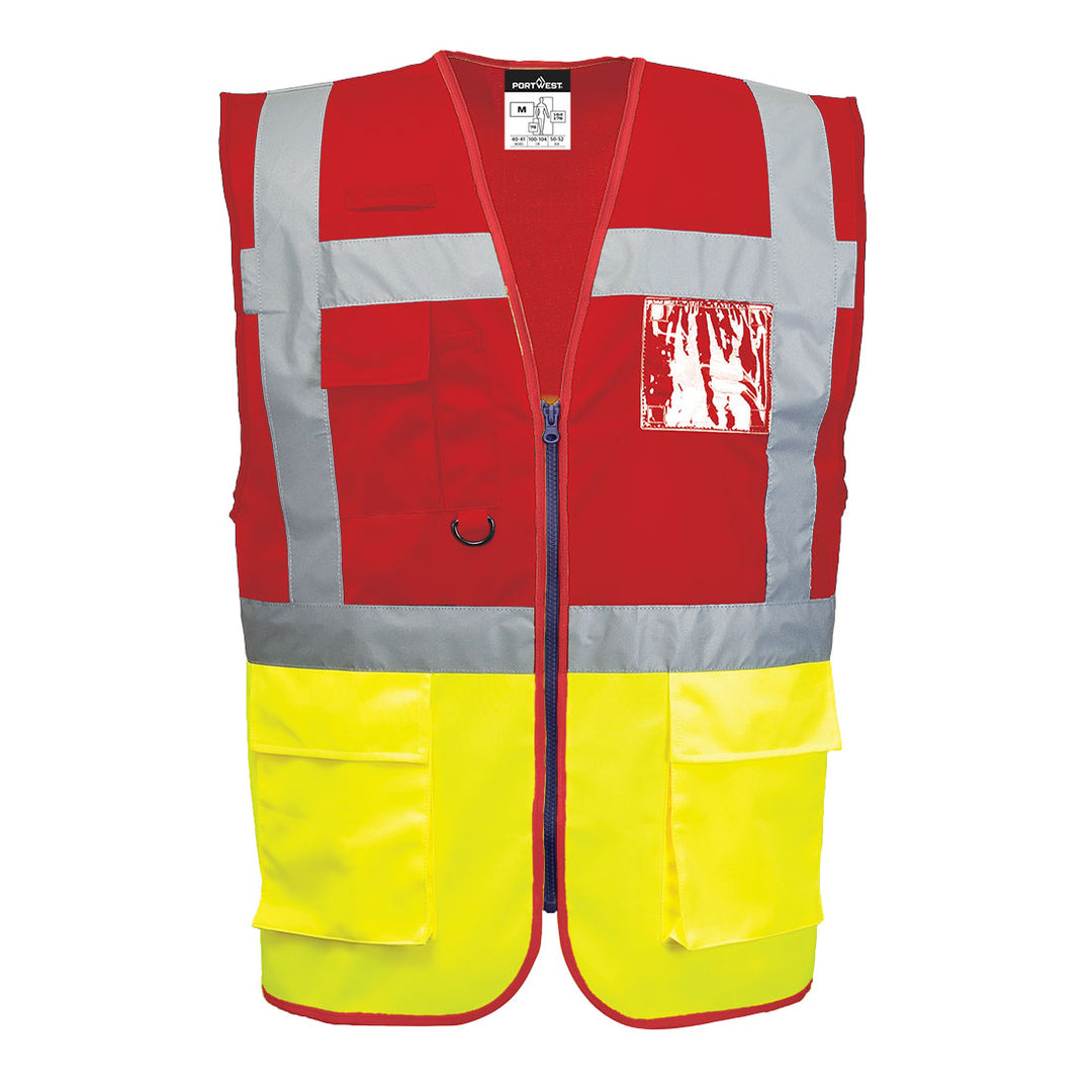 Vesta Warsaw Hi-Vis Contrast Executive Vest - Galben/Rosu