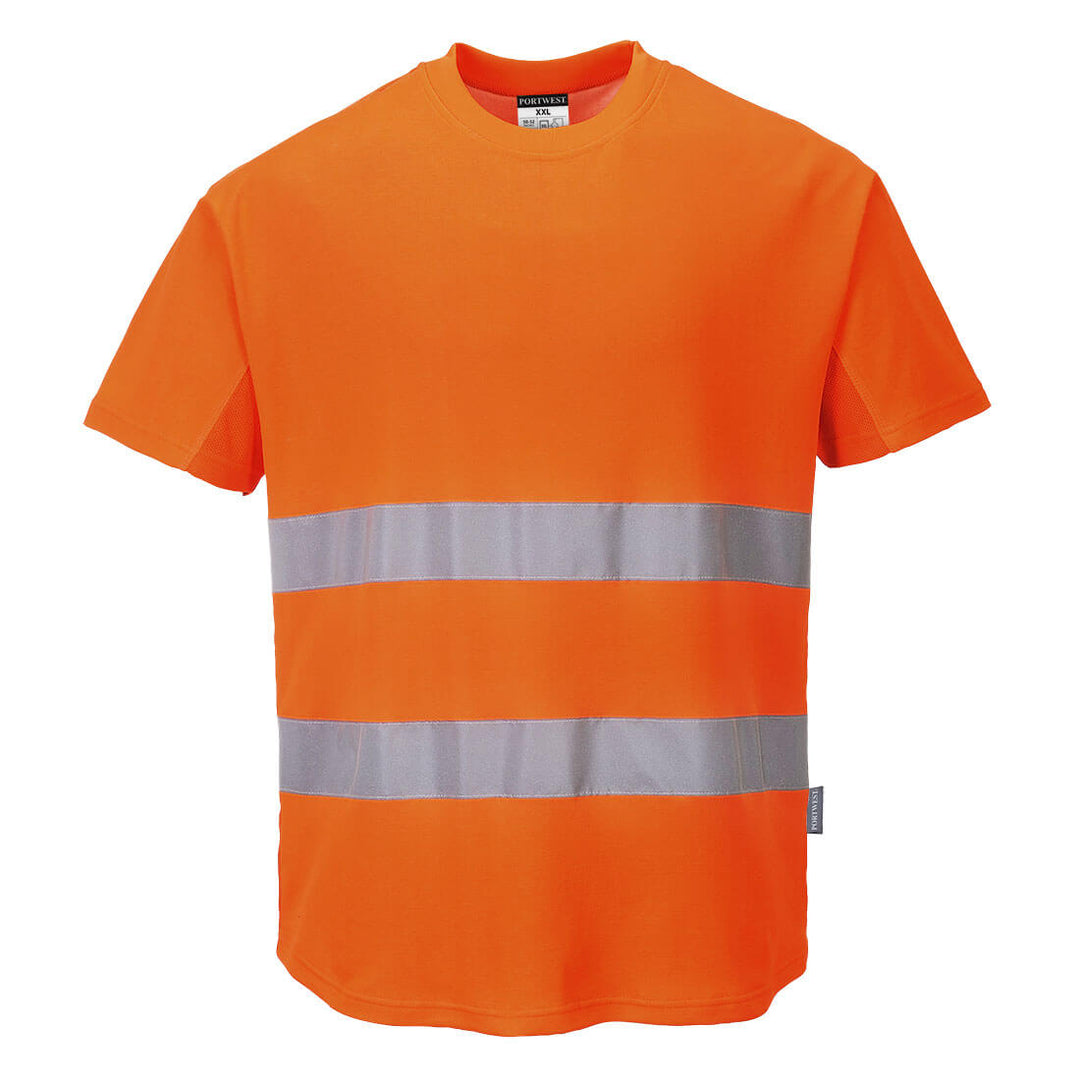 Tricou cu inserție de plasă contrastantă Hi-Vis S/S - Portocaliu