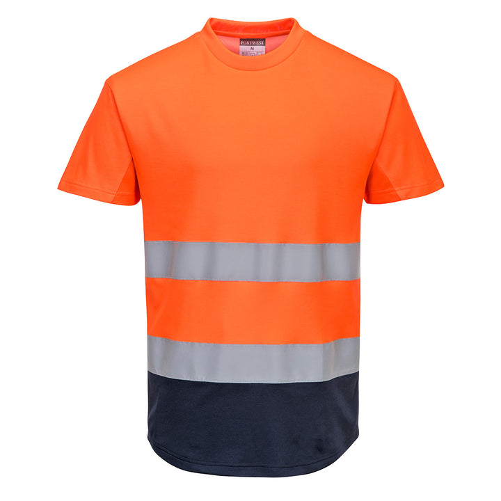 Tricou in 2 tonuri - Portocaliu/Navy