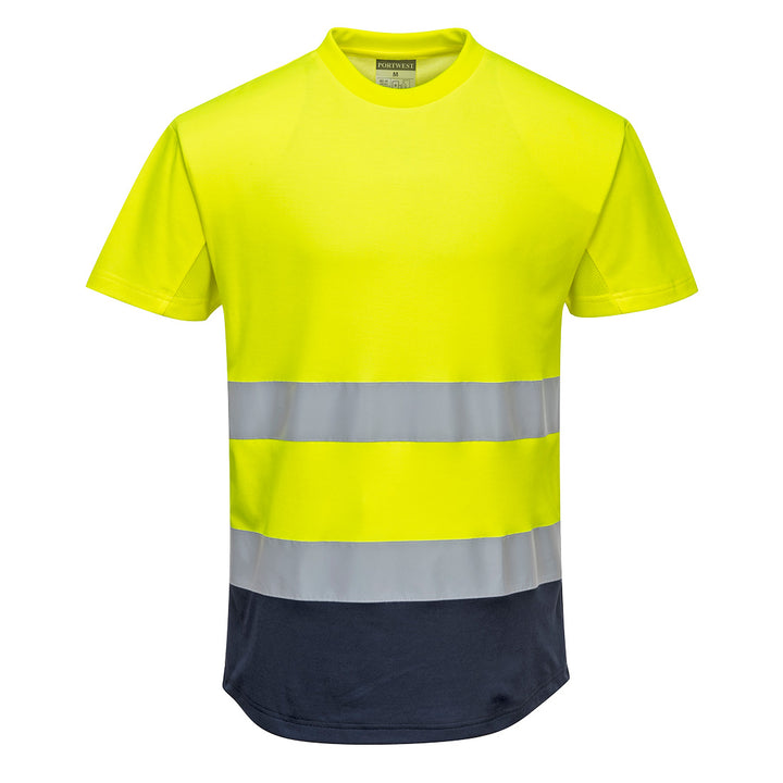Tricou in 2 tonuri - Galben/Navy
