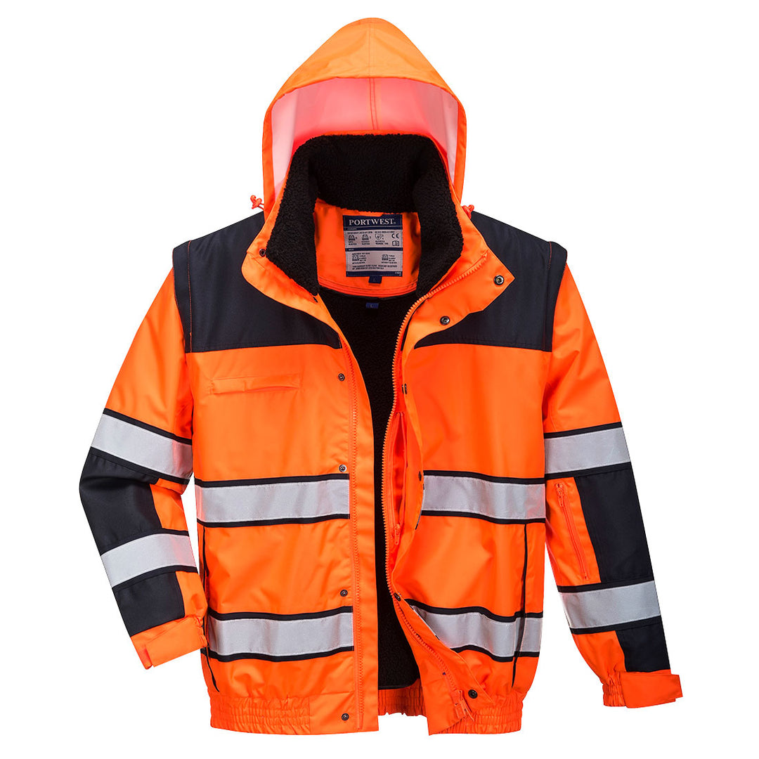 Jacheta Bomber Hi-Vis Classic - Portocaliu/Negru
