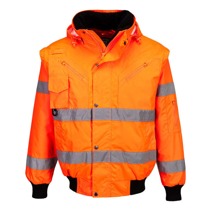 Jacheta 3 in 1 Hi-Vis Bomber - Portocaliu