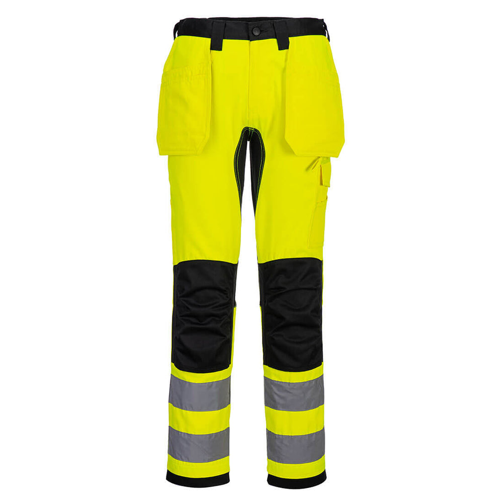 WX2 Pantaloni Stretch Hi-Vis Buzunar Holster - Galben/Negru