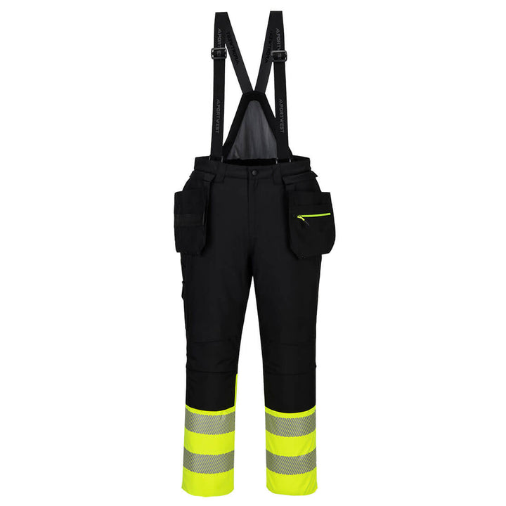Pantaloni de iarnă cu pieptar DX4 Hi-Vis Clasa 1 - Galben/Negru