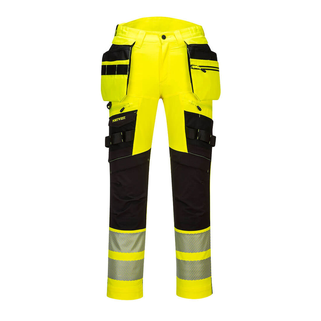 Pantaloni de buzunar cu toc detașabil DX4 Hi-Vis Hi-Vis Holster detașabil - Galben/Negru