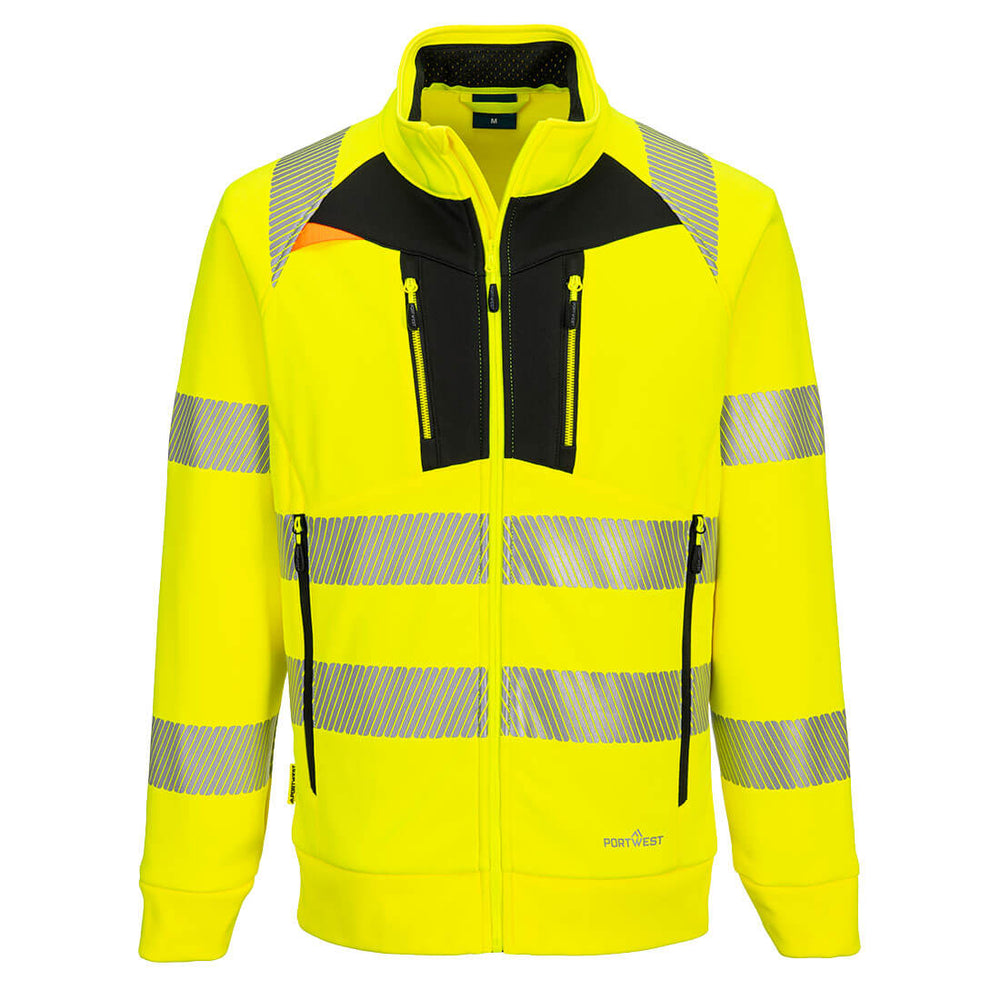 DX4 Hi-Vis Funnel Pulover cu fermoar - Galben/Negru
