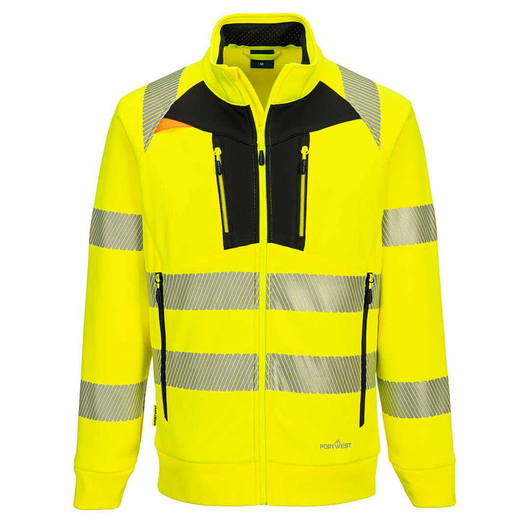 DX4 Hi-Vis Funnel Pulover cu fermoar - Galben/Negru