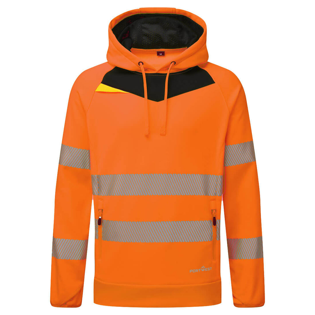 Hanorac cu glugă DX4 Hi-Vis - Portocaliu/Negru