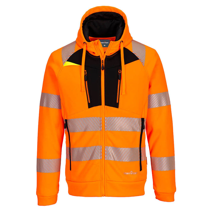 Hanorac cu fermoar PW3 Hi-Vis - Portocaliu/Negru