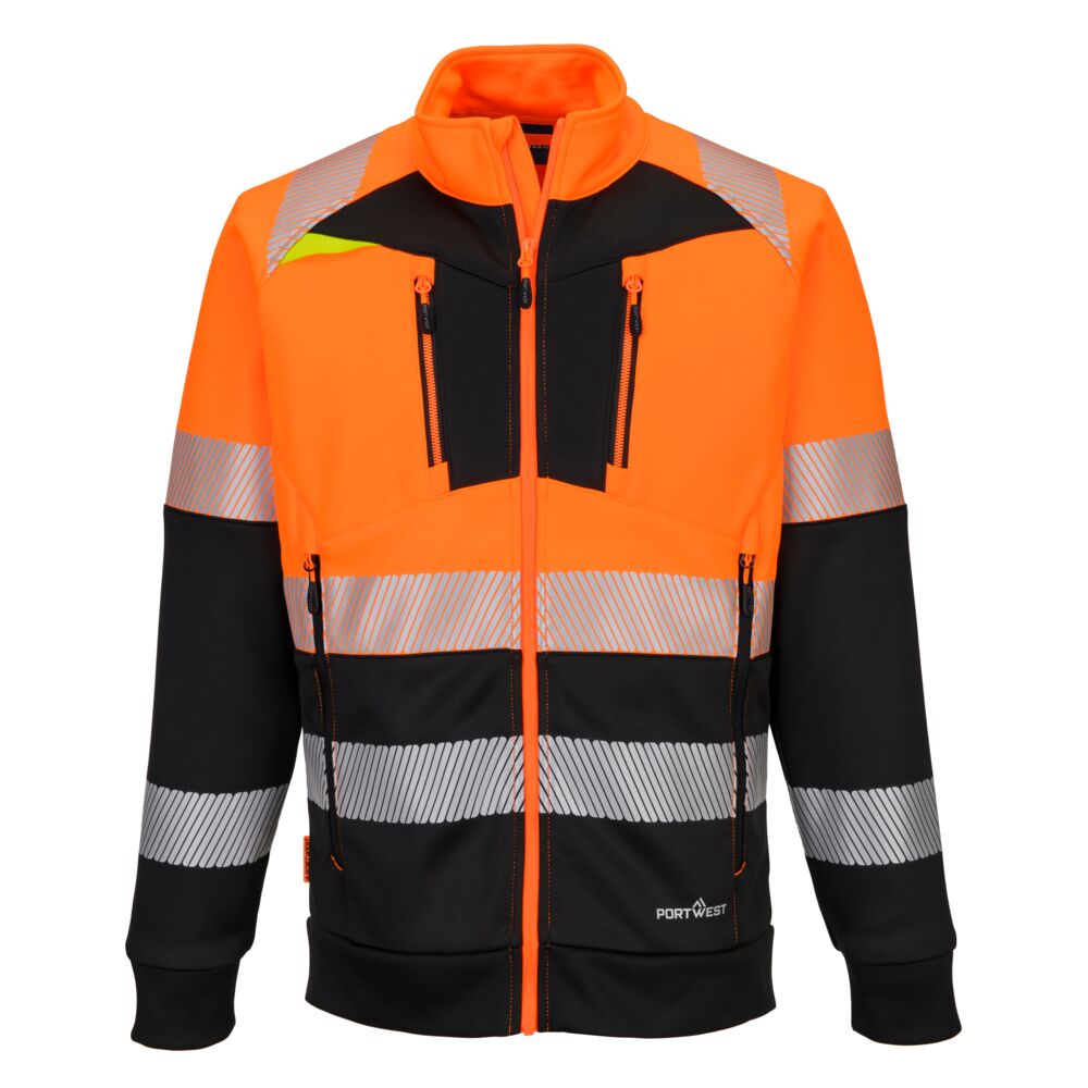 DX4 Hi-Vis Funnel Pulover cu fermoar - Portocaliu/Negru