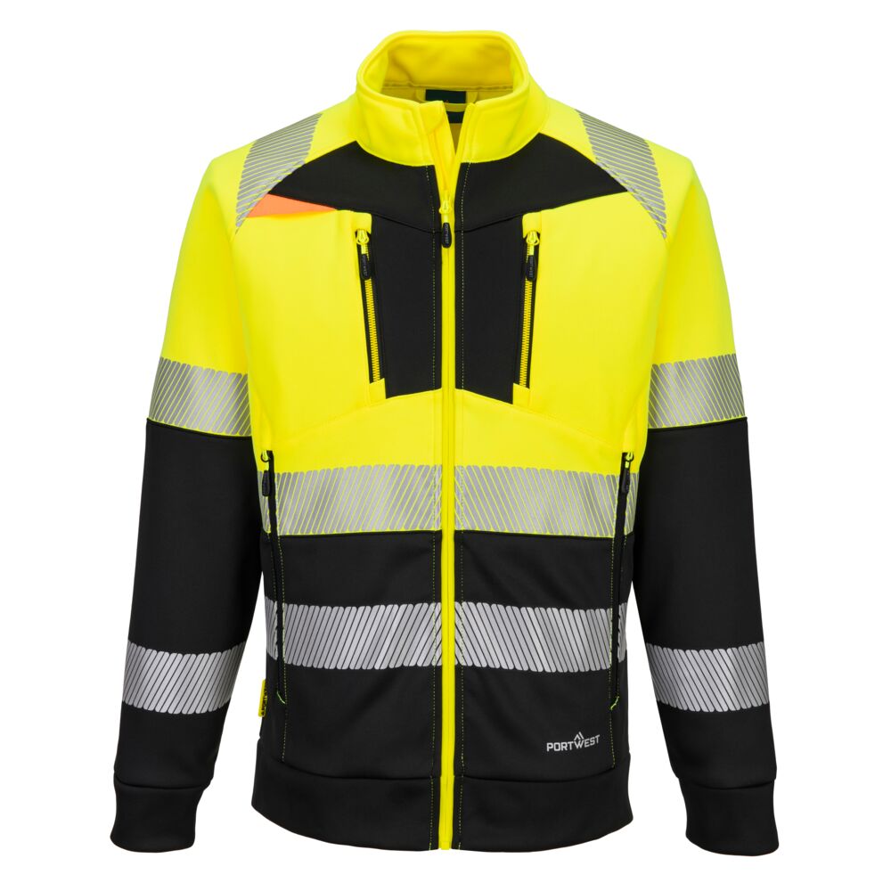 DX4 Hi-Vis Funnel Pulover cu fermoar - Galben/Negru