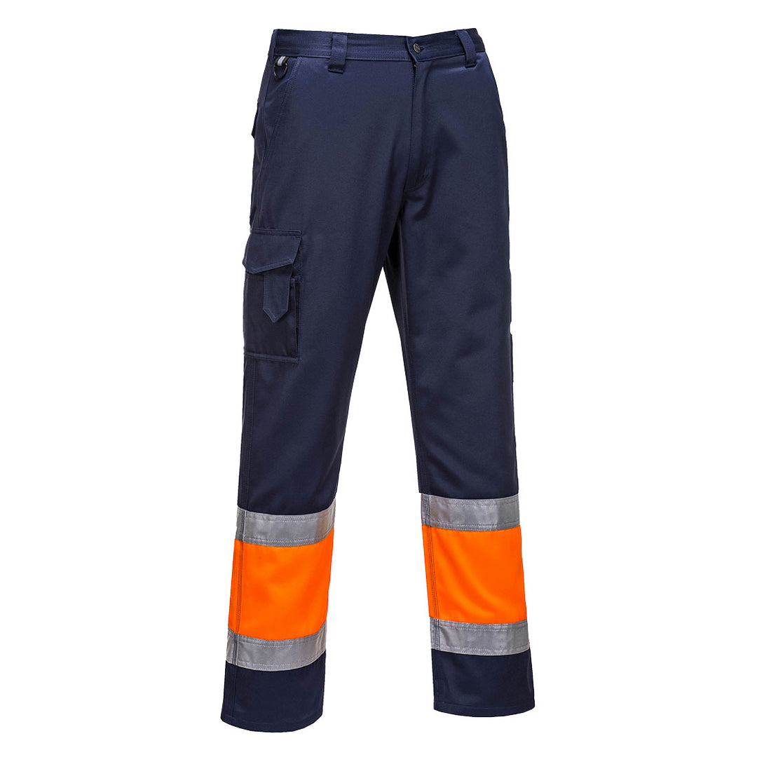 Pantaloni de service Hi-Vis Contrast clasa 1 - Portocaliu/Navy
